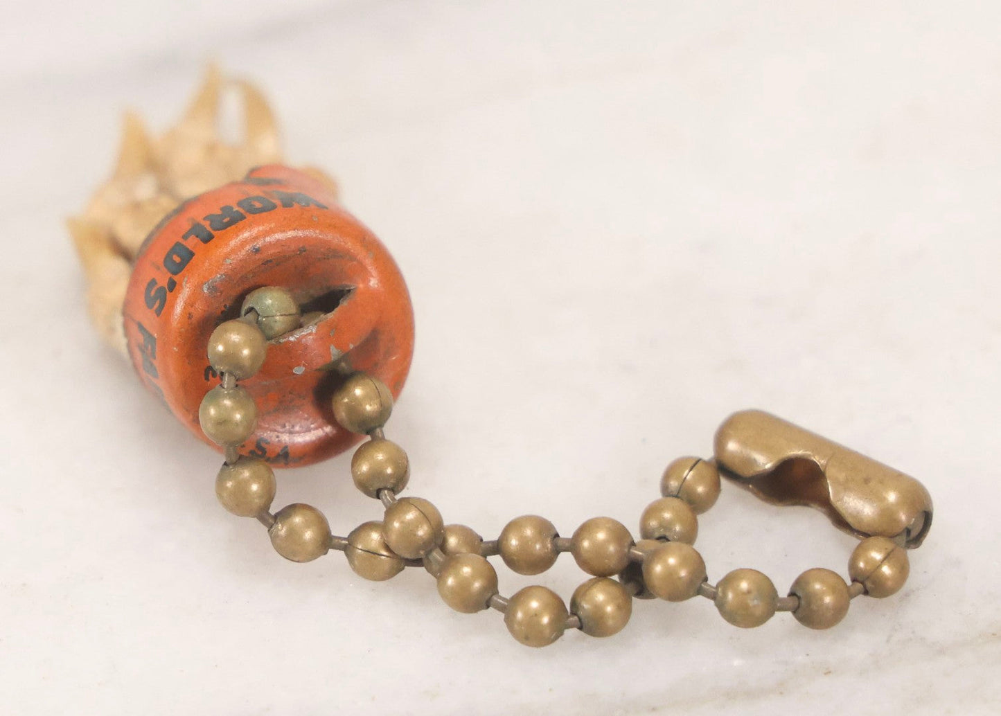 Lot 188 - Vintage 1939 New York World's Fair Lucky Rabbit's Foot Keychain With Tin Lithograph Mount Depicting Trylon And Perisphere