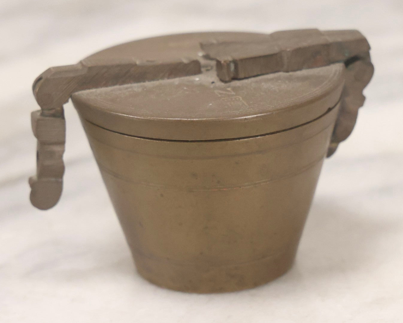 Lot 192 - Antique Bronze Nested Apothecary Or Military Measuring Cup Weight Set, Seven Pieces