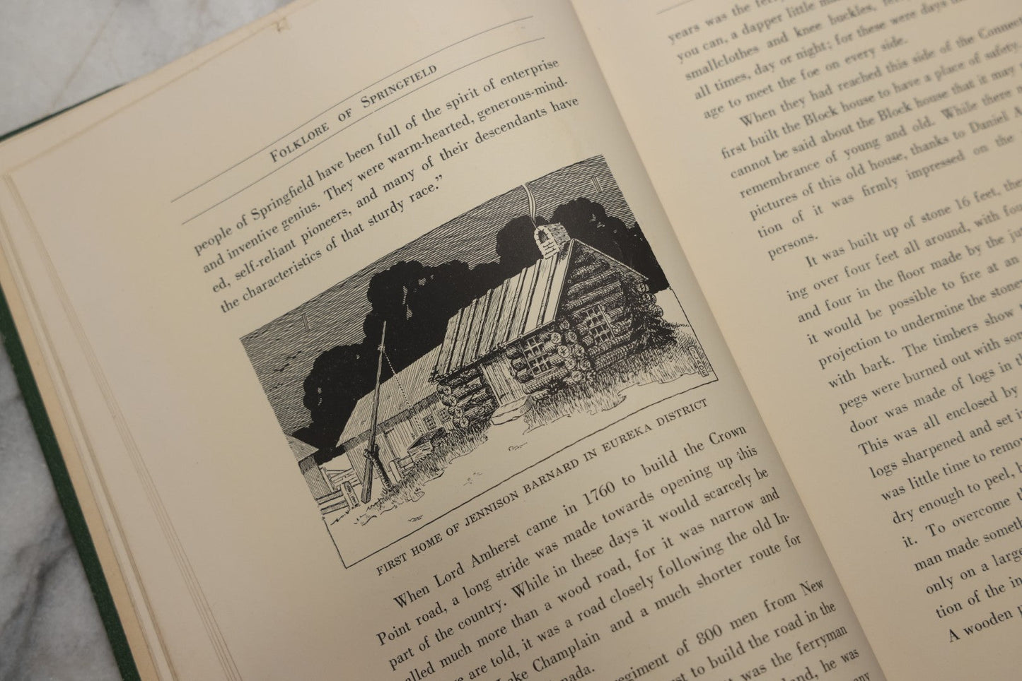 Lot 197 - "Folklore Of Springfield, Vermont" Antique Illustrated Local History Book By Mary Eva Baker, Published By The Altrurian Club Of Springfield, Springfield, Vermont, 1922