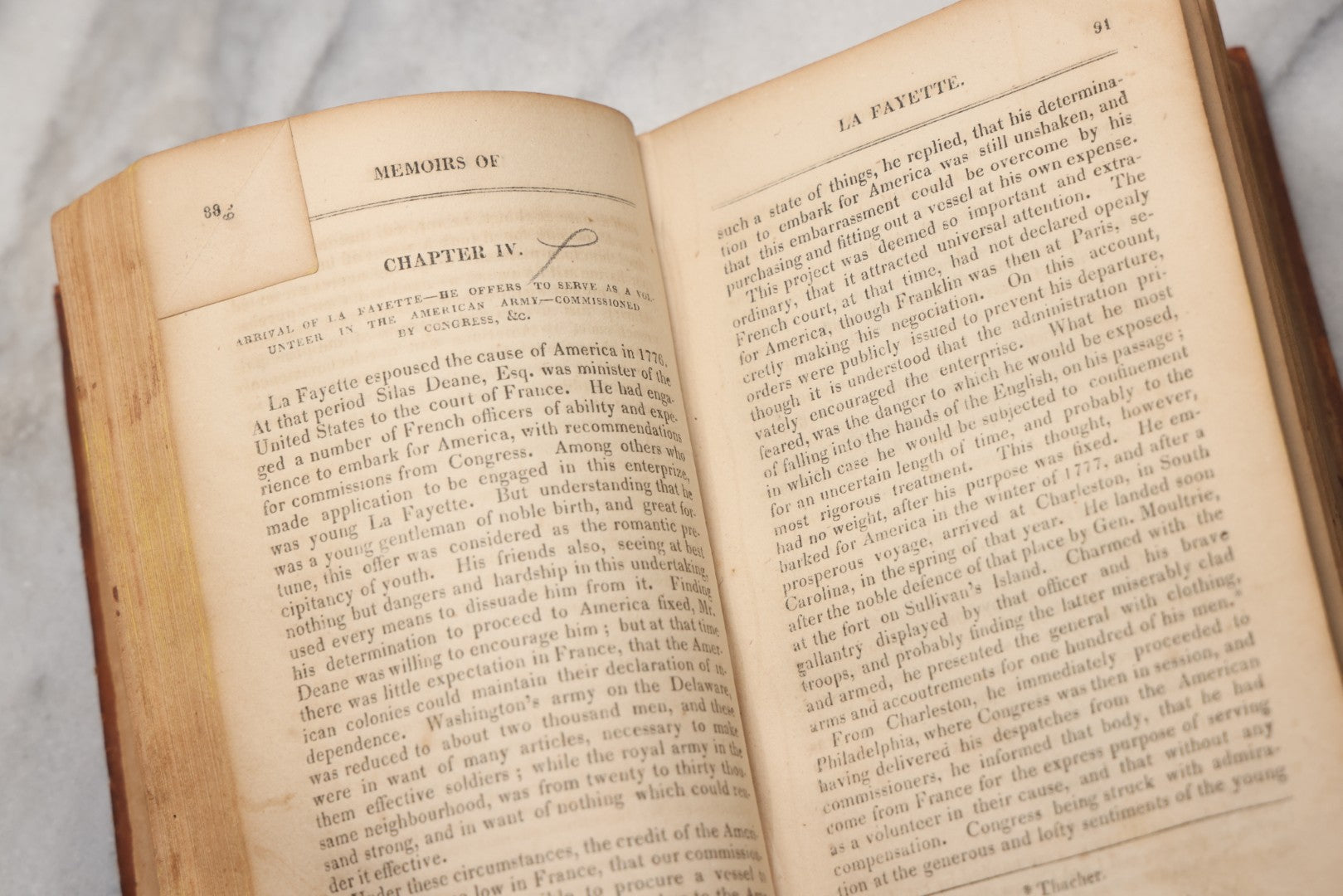 Lot 201 - "Memoirs Of General La Fayette" Antique Leather Bound Biography, Published By Barber & Robinson, Hartford, 1835