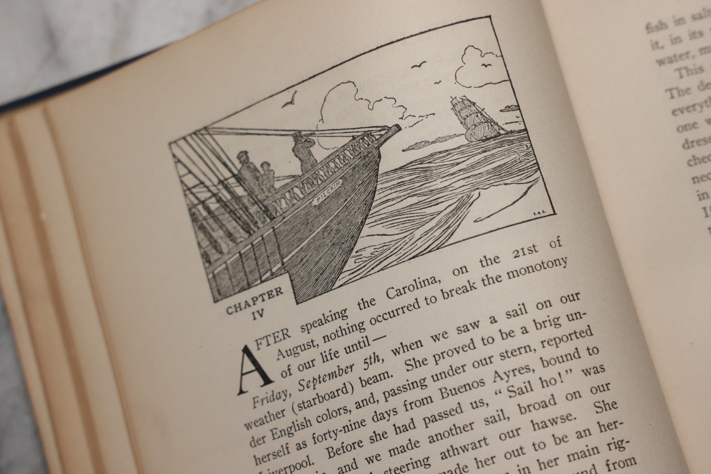 Lot 203 - "Two Years Before The Mast" Antique Illustrated Nautical Adventure Book By Richard Henry Dana, Jr., Published By Houghton Mifflin Company, Boston And New York, 1911