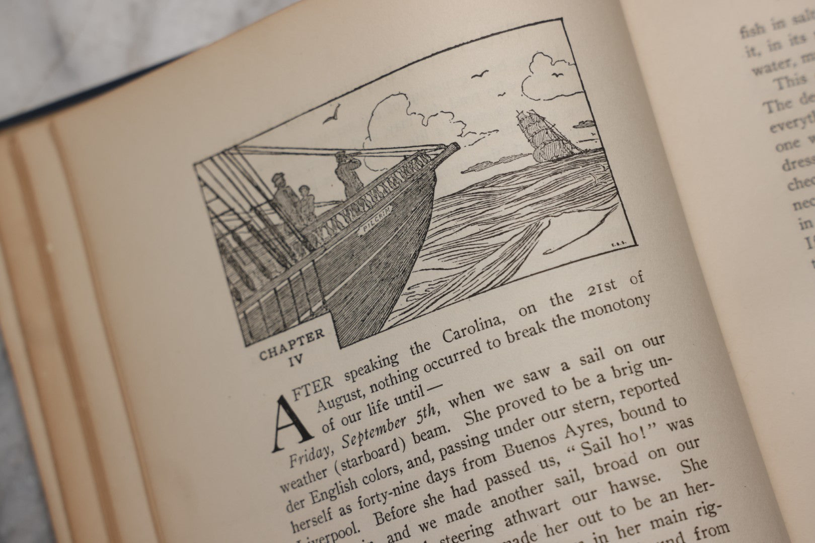 Lot 203 - "Two Years Before The Mast" Antique Illustrated Nautical Adventure Book By Richard Henry Dana, Jr., Published By Houghton Mifflin Company, Boston And New York, 1911