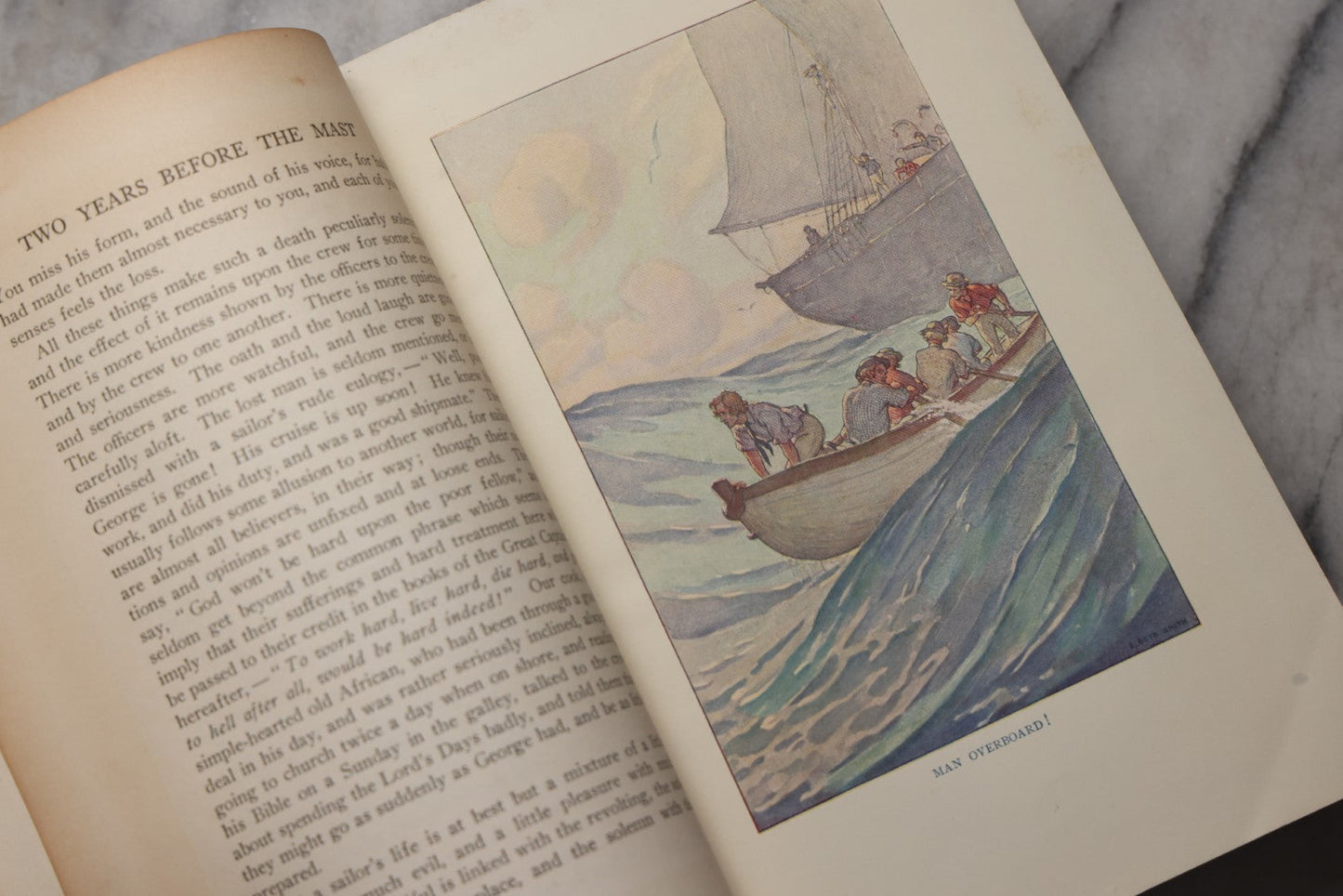 Lot 203 - "Two Years Before The Mast" Antique Illustrated Nautical Adventure Book By Richard Henry Dana, Jr., Published By Houghton Mifflin Company, Boston And New York, 1911