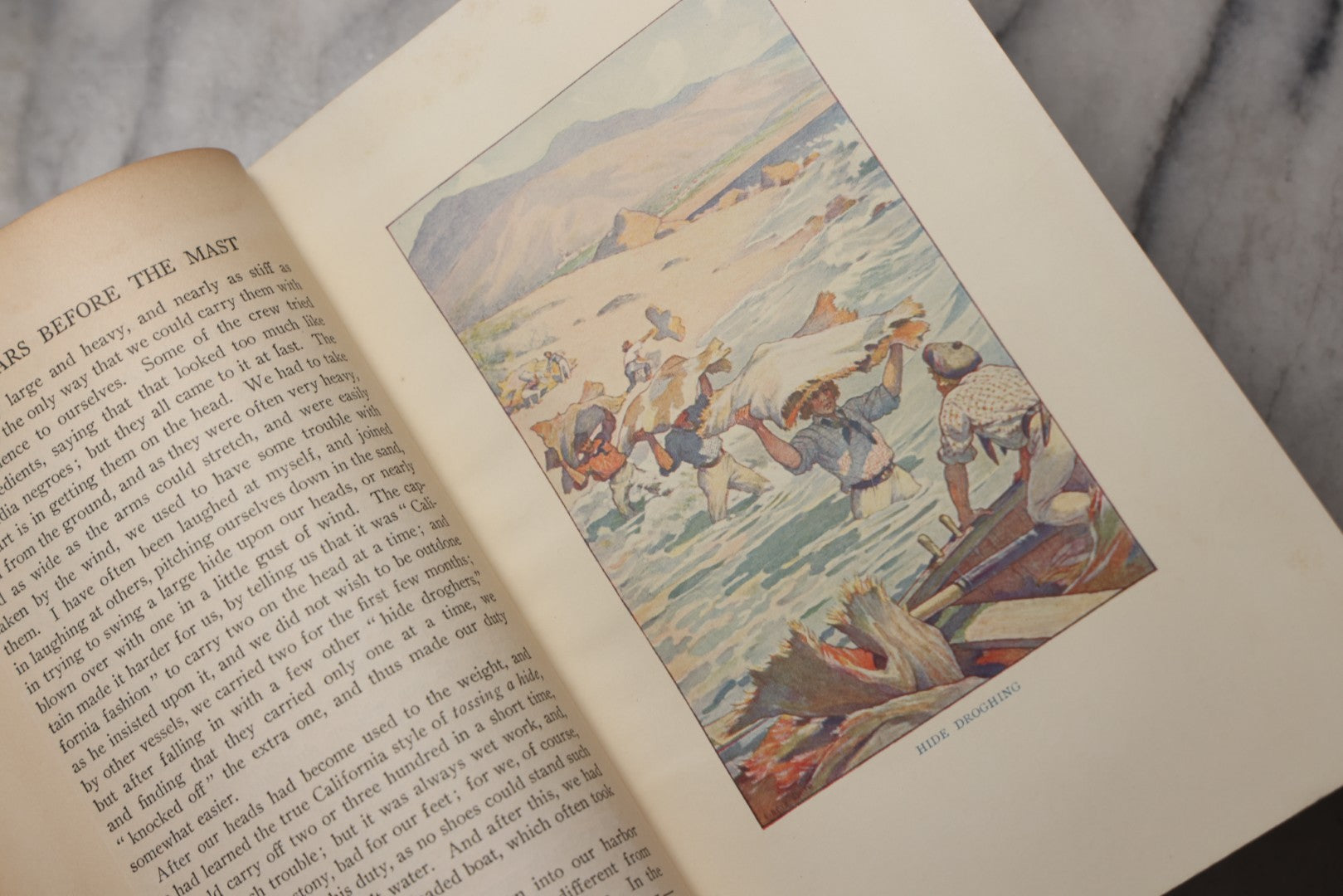 Lot 203 - "Two Years Before The Mast" Antique Illustrated Nautical Adventure Book By Richard Henry Dana, Jr., Published By Houghton Mifflin Company, Boston And New York, 1911