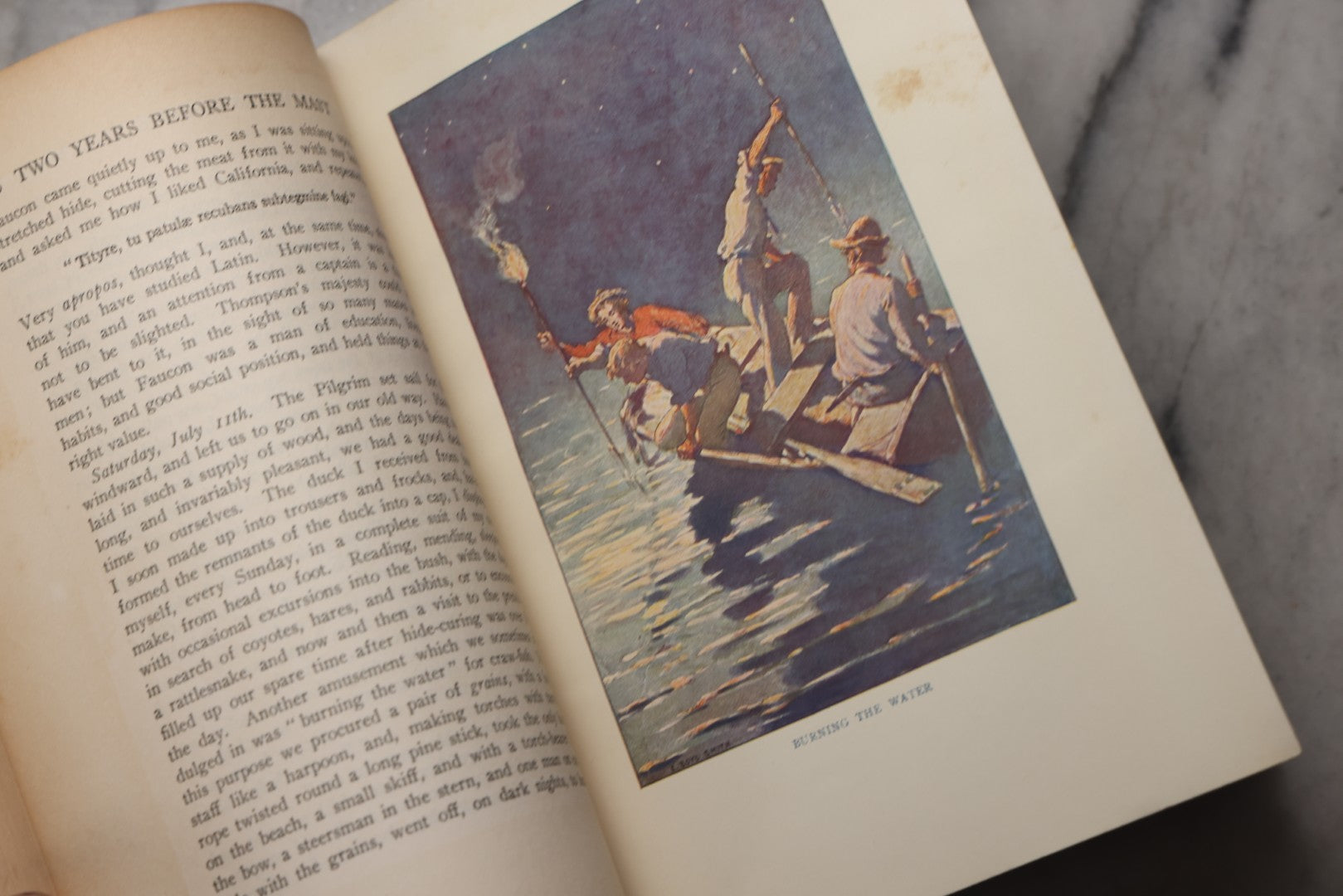 Lot 203 - "Two Years Before The Mast" Antique Illustrated Nautical Adventure Book By Richard Henry Dana, Jr., Published By Houghton Mifflin Company, Boston And New York, 1911