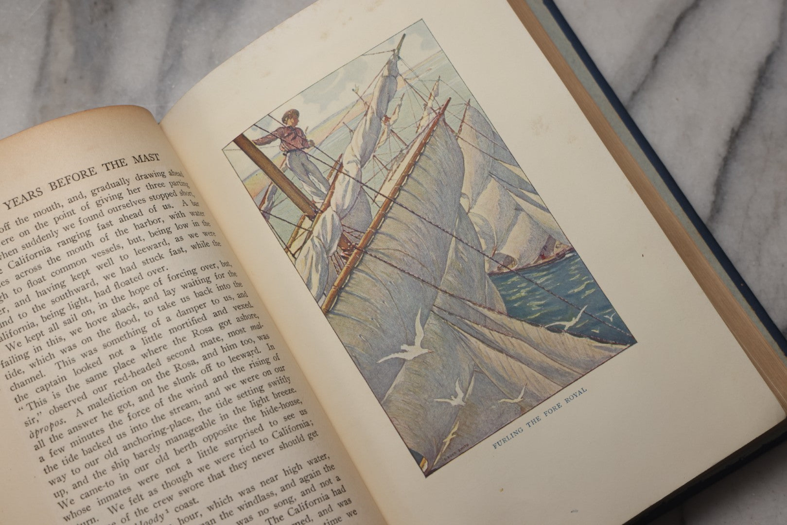 Lot 203 - "Two Years Before The Mast" Antique Illustrated Nautical Adventure Book By Richard Henry Dana, Jr., Published By Houghton Mifflin Company, Boston And New York, 1911