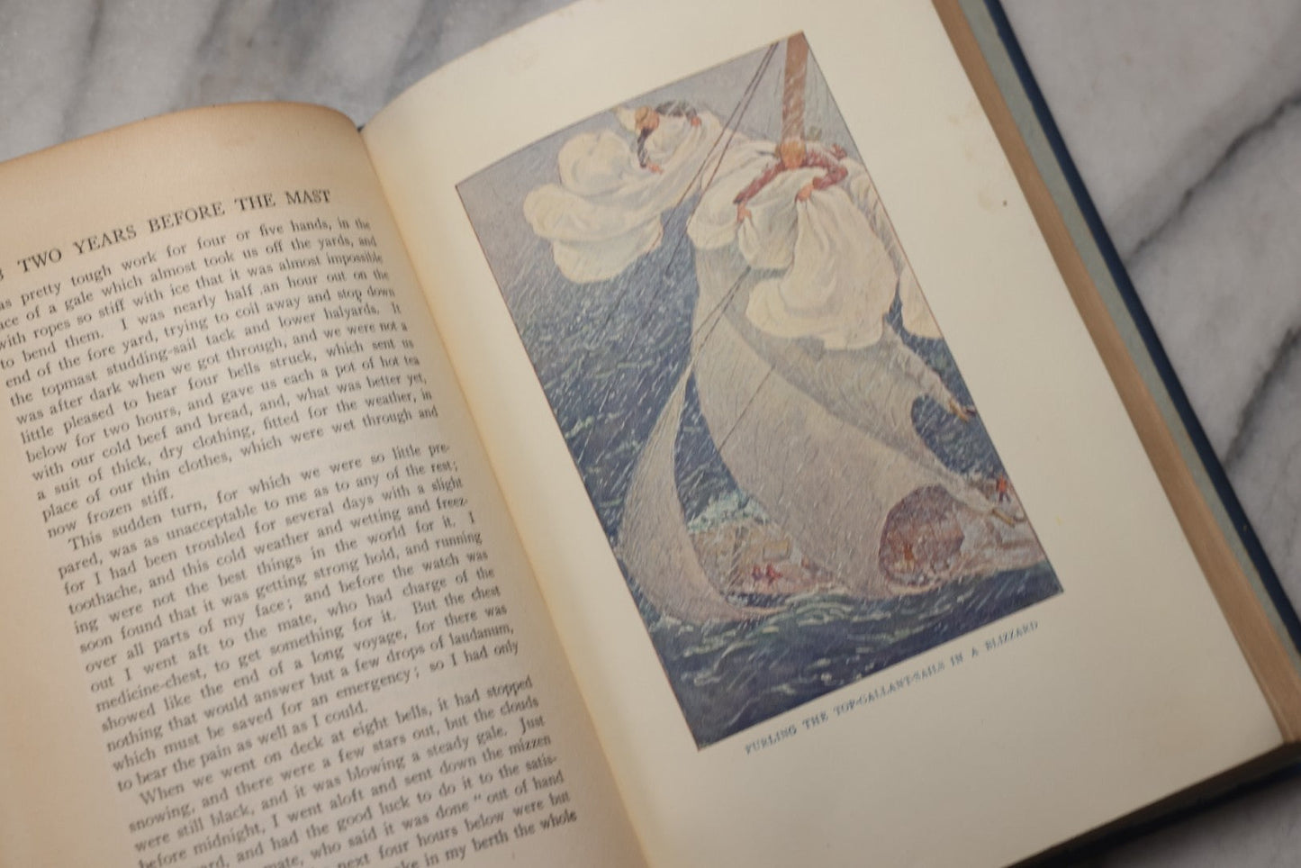 Lot 203 - "Two Years Before The Mast" Antique Illustrated Nautical Adventure Book By Richard Henry Dana, Jr., Published By Houghton Mifflin Company, Boston And New York, 1911