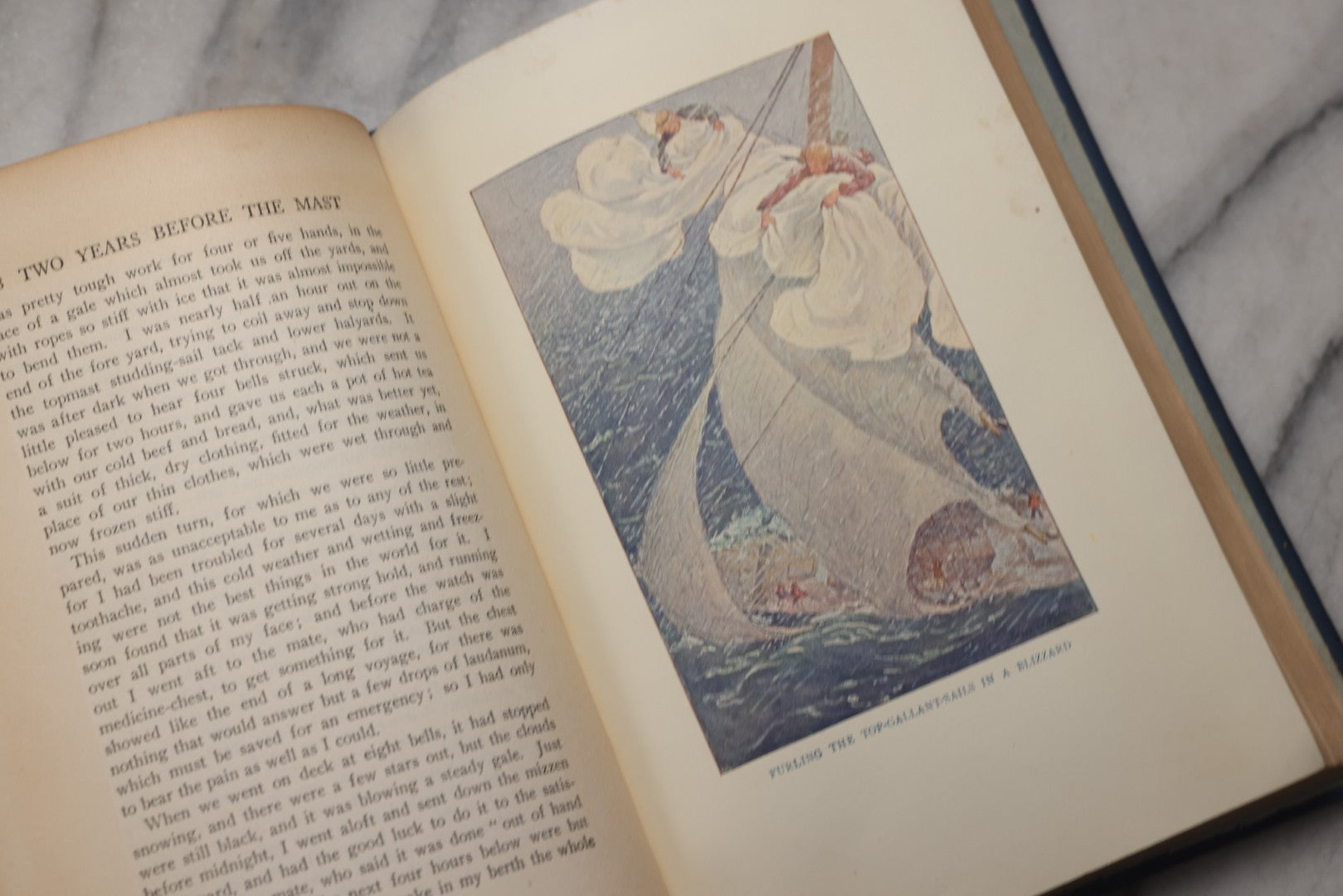 Lot 203 - "Two Years Before The Mast" Antique Illustrated Nautical Adventure Book By Richard Henry Dana, Jr., Published By Houghton Mifflin Company, Boston And New York, 1911