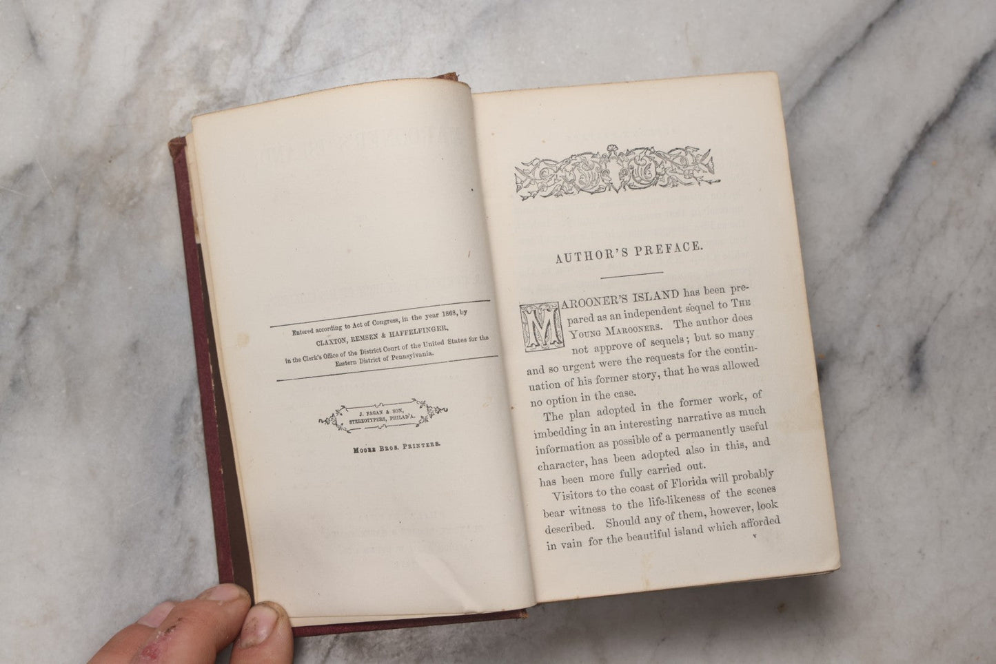 Lot 204 - "Marooner's Island; Or, Dr. Gordon In Search Of His Children" Antique Illustrated Adventure Book By F. R. Goulding, Published By Claxton, Remsen & Haffelfinger, Philadelphia, 1871