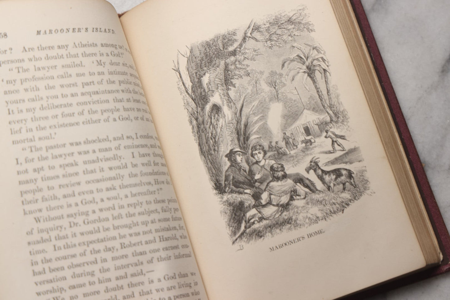 Lot 204 - "Marooner's Island; Or, Dr. Gordon In Search Of His Children" Antique Illustrated Adventure Book By F. R. Goulding, Published By Claxton, Remsen & Haffelfinger, Philadelphia, 1871