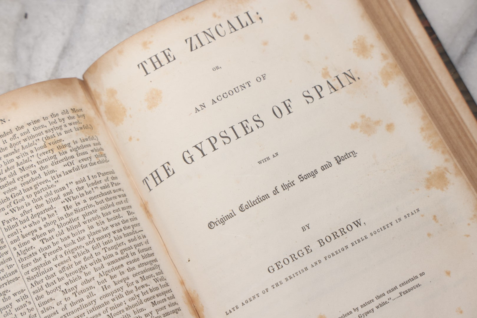 Lot 206 - "The Bible In Spain; Or, The Journeys, Adventures, And Imprisonments Of An Englishman In An Attempt To Circulate The Scriptures In The Peninsula" Antique Book By George Borrow, Published By James M. Campbell & Co., Philadelphia, 1843