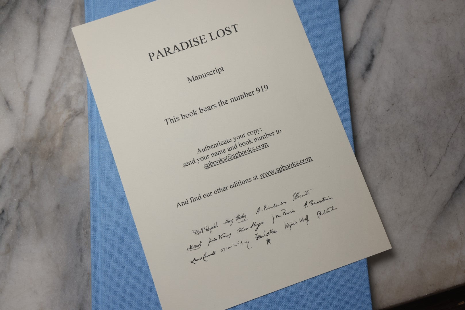 Lot 209 - "Paradise Lost: Manuscript" Modern Folio Limited Edition Book By John Milton, Published By Sp Books – Éditions Des Saints Pères, France, Numbered Copy 919 Of 1,000