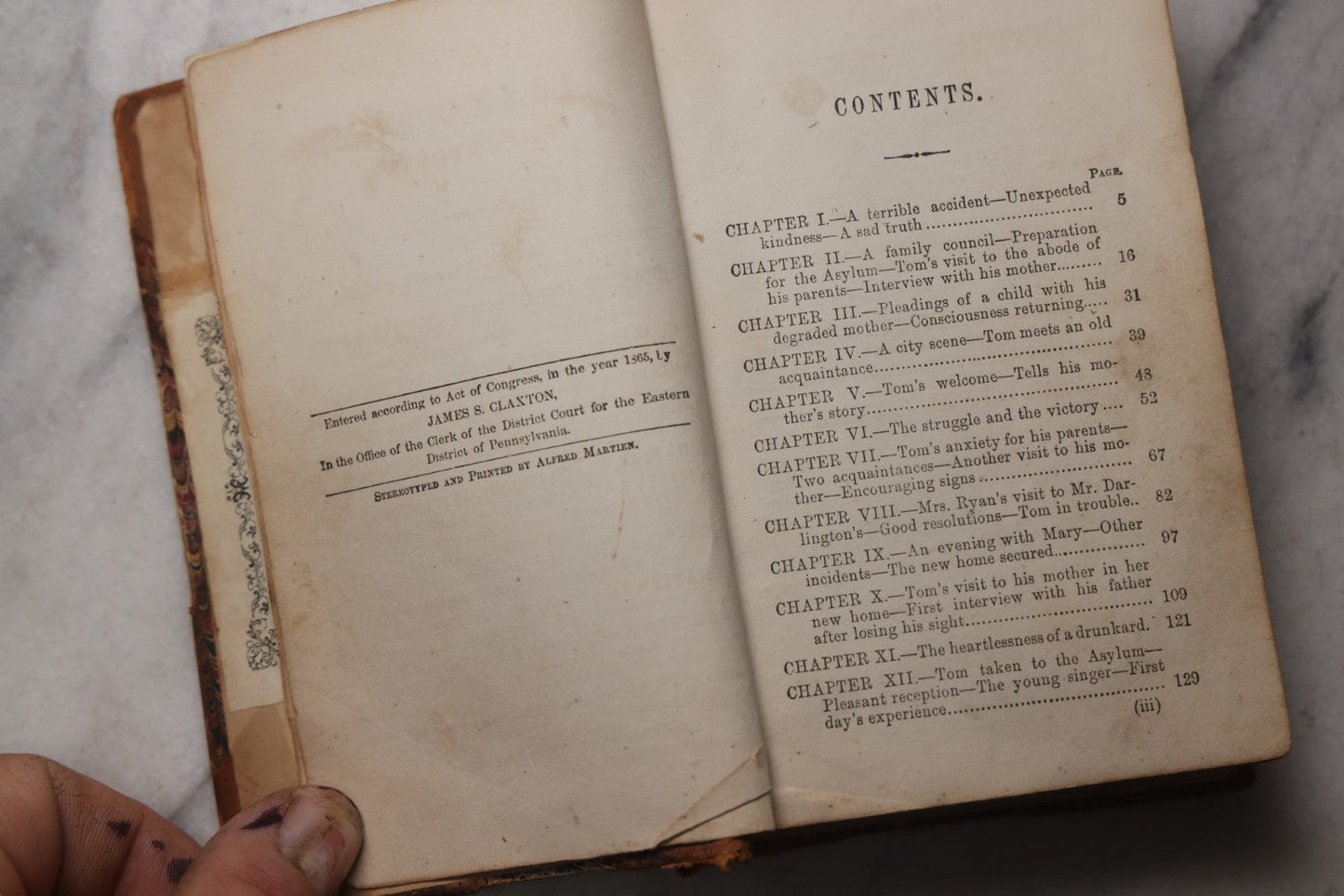 Lot 211 - "Blind Tom; Or The Lost Found" Antique Sunday School Book, Published By James S. Claxton, Philadelphia, 1865
