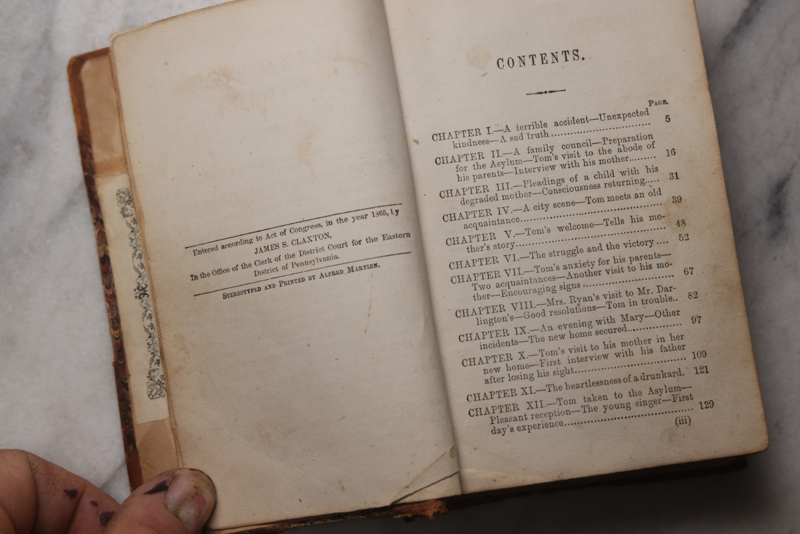 Lot 211 - "Blind Tom; Or The Lost Found" Antique Sunday School Book, Published By James S. Claxton, Philadelphia, 1865