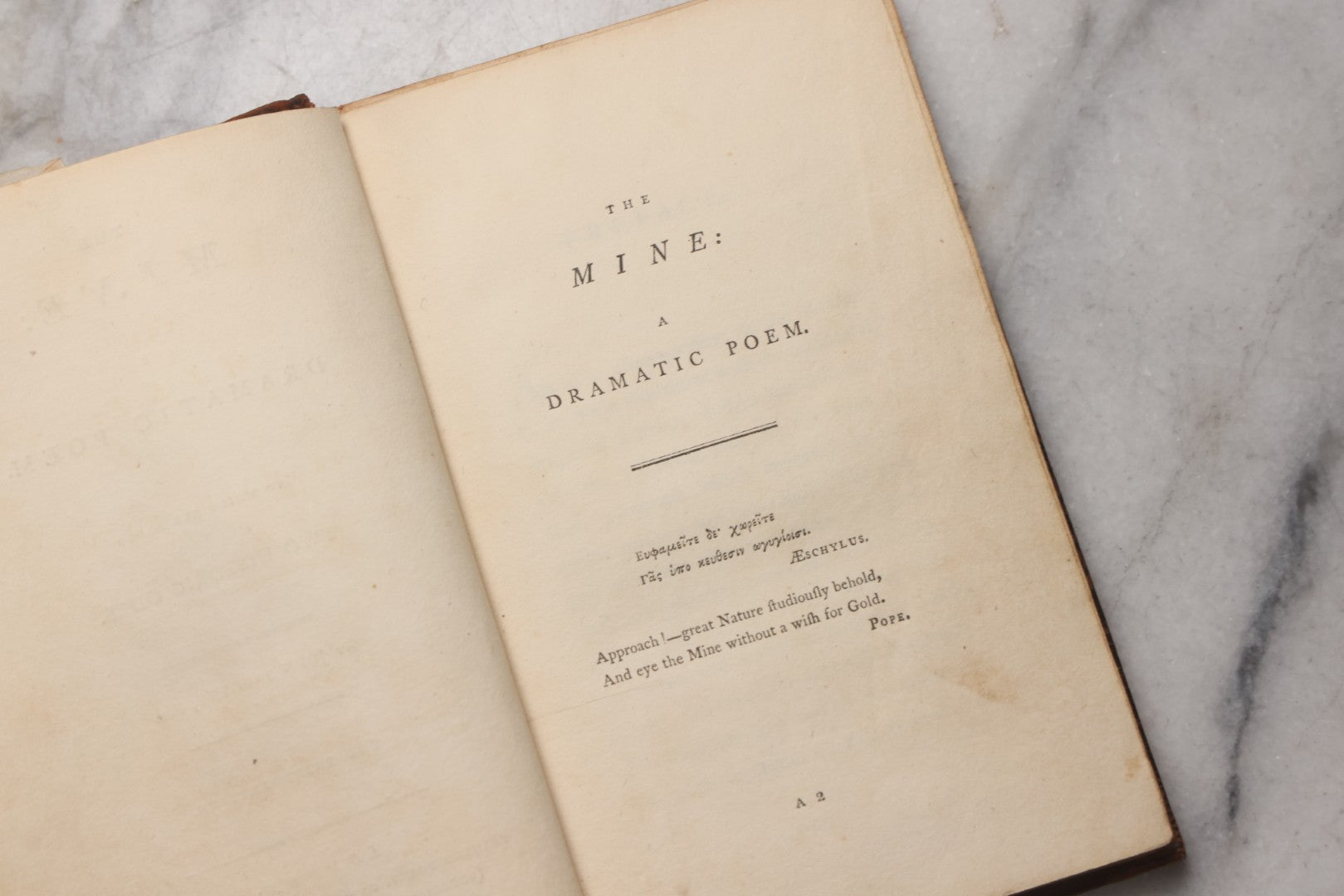 Lot 212 - "The Mine: A Dramatic Poem, To Which Are Added Two Historic Odes" Antique Book By John Sargent, Published By T. Cadell, Jun. And W. Davies, London, 1796