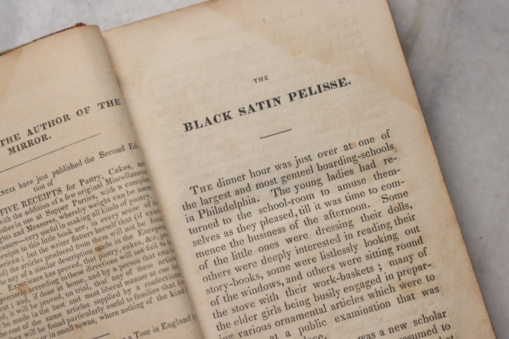 Lot 214 - "The Mirror; Or, Eighteen Juvenile Tales And Dialogues" Antique Children's Book By A Lady Of Philadelphia, Published By Munroe And Francis, Boston, 1828