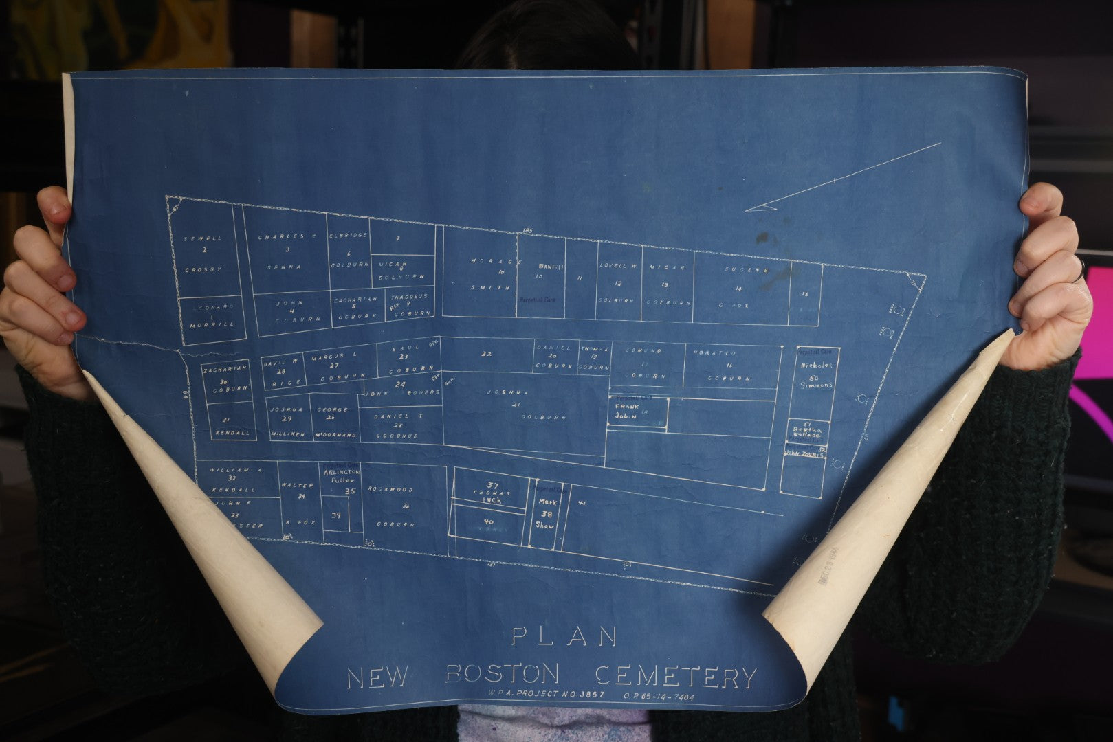 Lot 004 - Grouping Of Ten Vintage Massachusetts Cemetery Site Plans, Maps, And Survey Documents Including Dracut, Lowell, And Private Family Plots, Circa 1940–1960