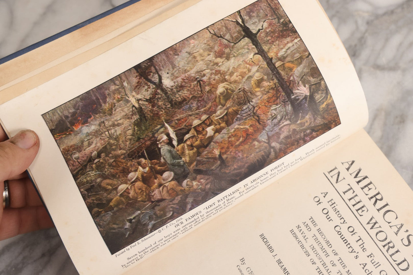 Lot 029 - "America's Part In The World War" Antique WWI History Book By Richard J. Beamish And Francis A. March, Ph.D., With Introduction By General John J. Pershing, 1919