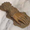 Lot 046 - Antique Victorian Pressed Brass Hand Paper Clip By J&B Ratcliffe, Patentees, Birmingham, England, 5-3/8" L