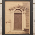 Lot 077 - Antique Photograph Of The Doorway Of 118 Derby Street, Salem, Massachusetts, Photographed By Moulton-Erickson Photo Co., Published By Frank Cousins' Bee-Hive, In Vintage Double-Glass Frame, 8-1/8" x 10-1/8"