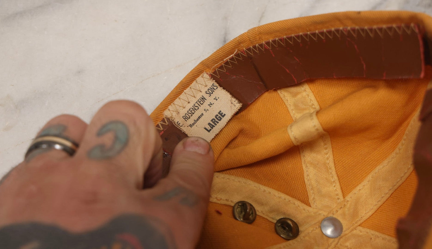 Lot 085 - Vintage Orange Cap With “65” Patch, E. Rosenstein Sons Label, And Two University Pins