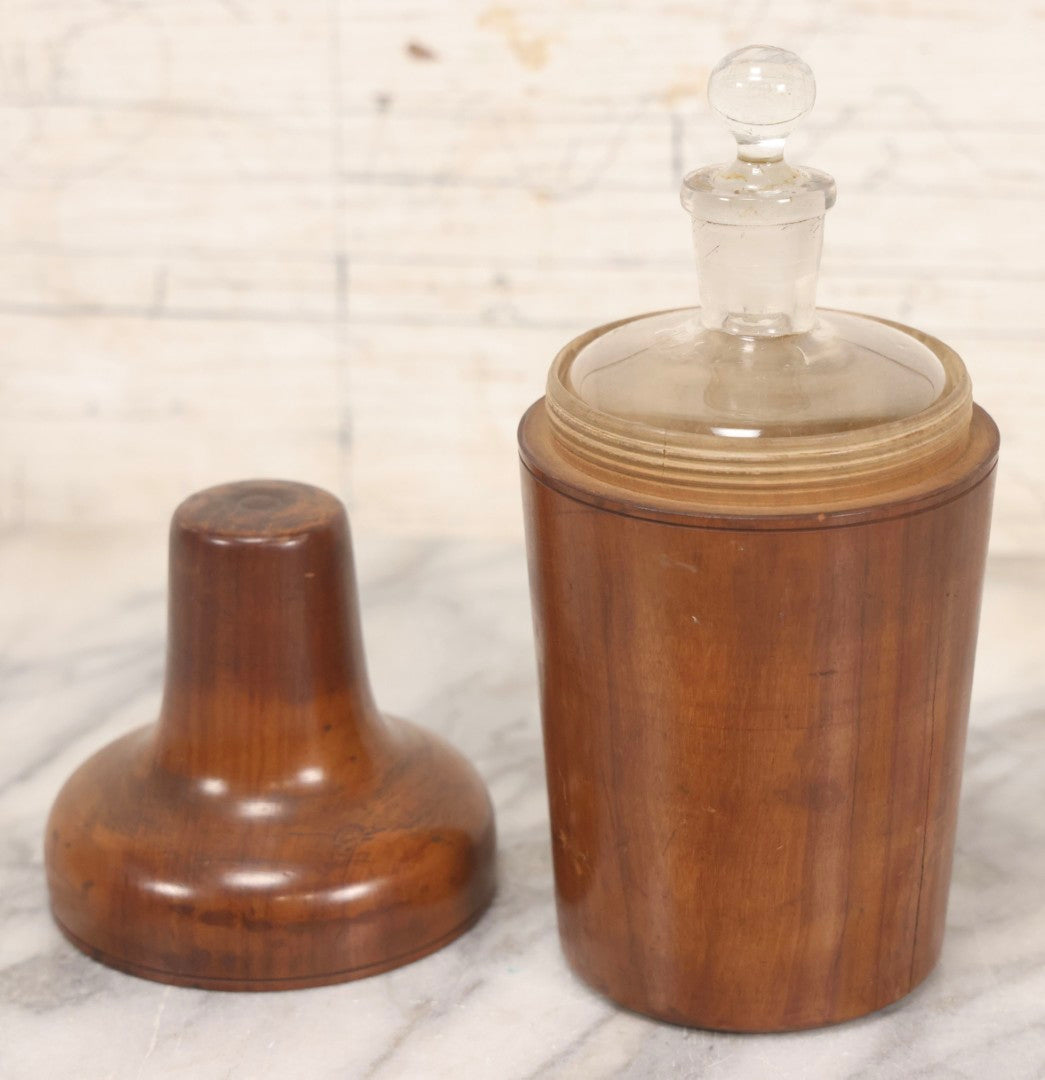 Lot 087 - Antique Solid Turned Wood Bottle Form With Burned Cursive “S. Moritz” Signature