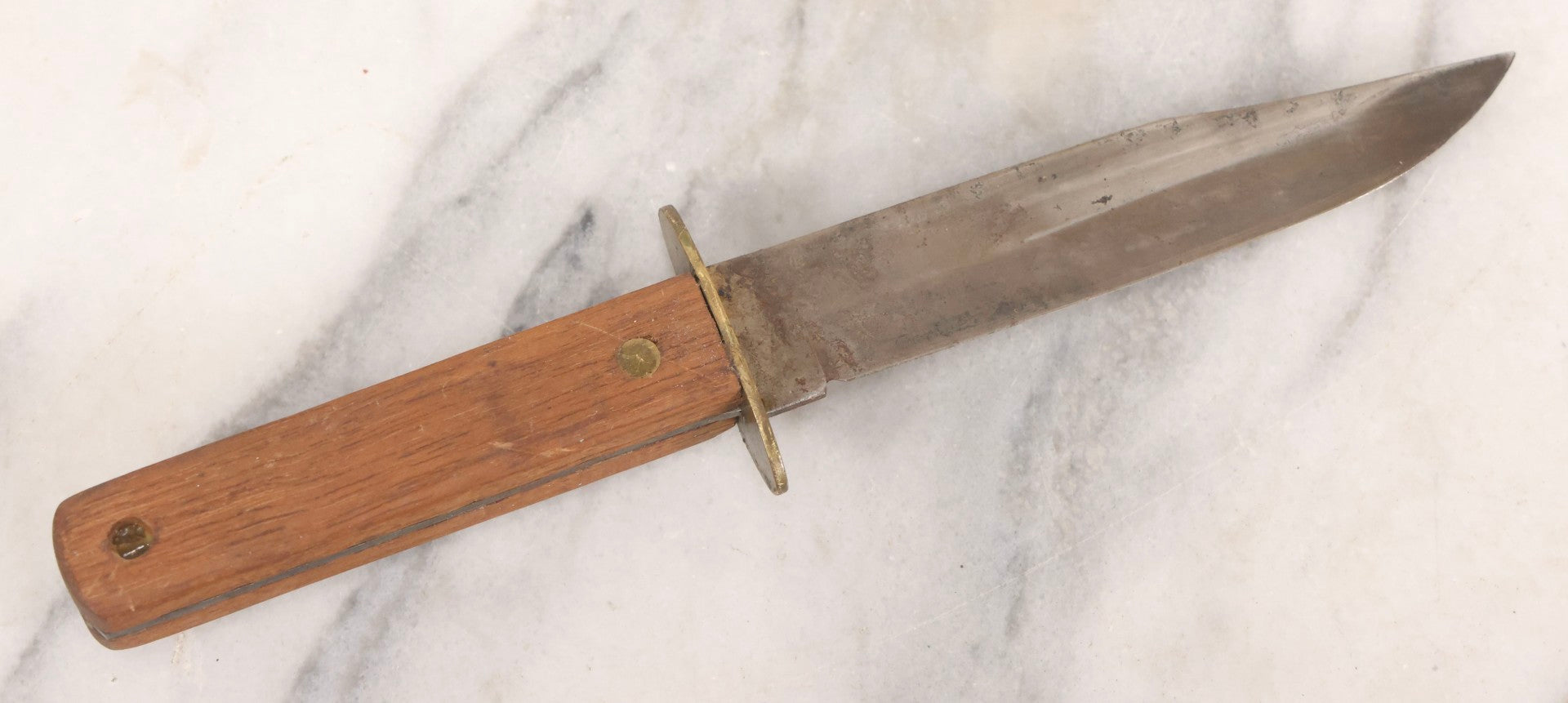 Lot 112 - Antique Hammer Brand Knife With Plain Wood Handle And Flexing Arm With Hammer Maker's Mark, 5" Blade, 8-3/4" L
