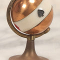 Lot 115 - Vintage Brass And Copper Spinning Trump Whist Marker Paperweight With Suit Motif Band, 2-3/4" H