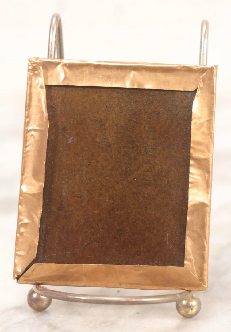 Lot 130 - Antique 1/6th Plate Tintype Photograph Of Seated Woman Holding Book, With Brass Mat And Preserver, No Case