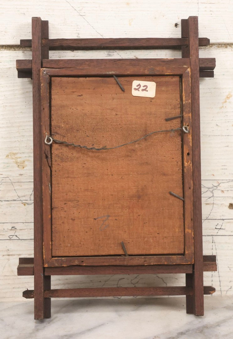 Lot 133 - Grouping Of Four Antique Victorian Wooden Double Frames With Gold Inner Borders And Decorative Cross-Bar Ornaments