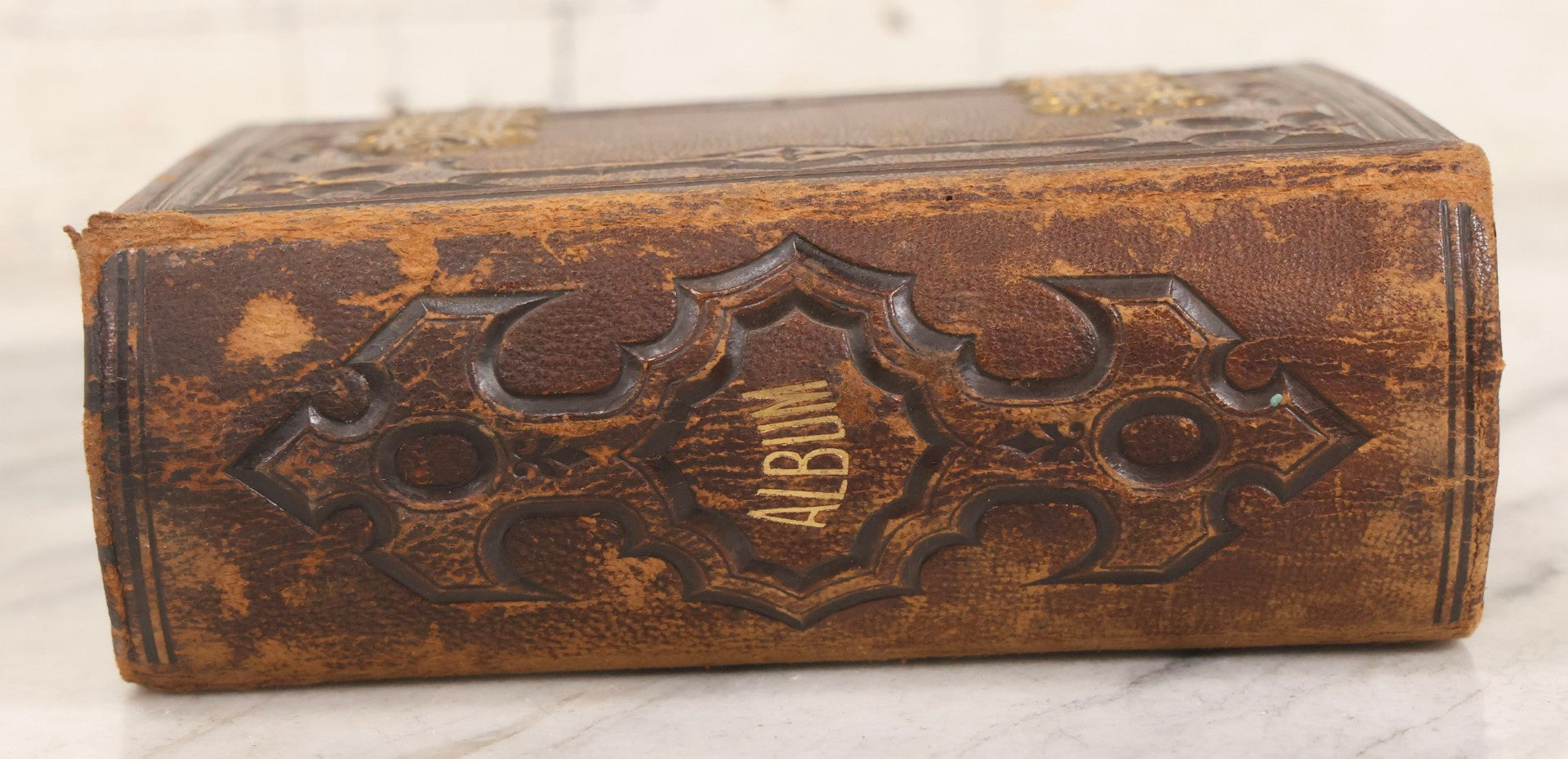 Lot 139 - Antique Portrait Photograph Album With 38 Carte De Visite C.D.V.. Photographs And One Tintype, Many Identified In Pencil