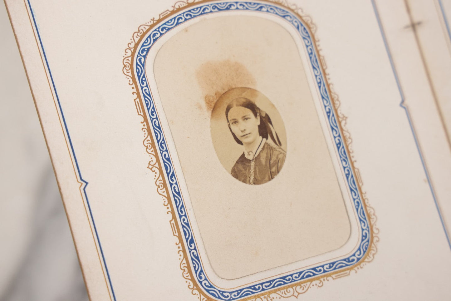 Lot 139 - Antique Portrait Photograph Album With 38 Carte De Visite C.D.V.. Photographs And One Tintype, Many Identified In Pencil