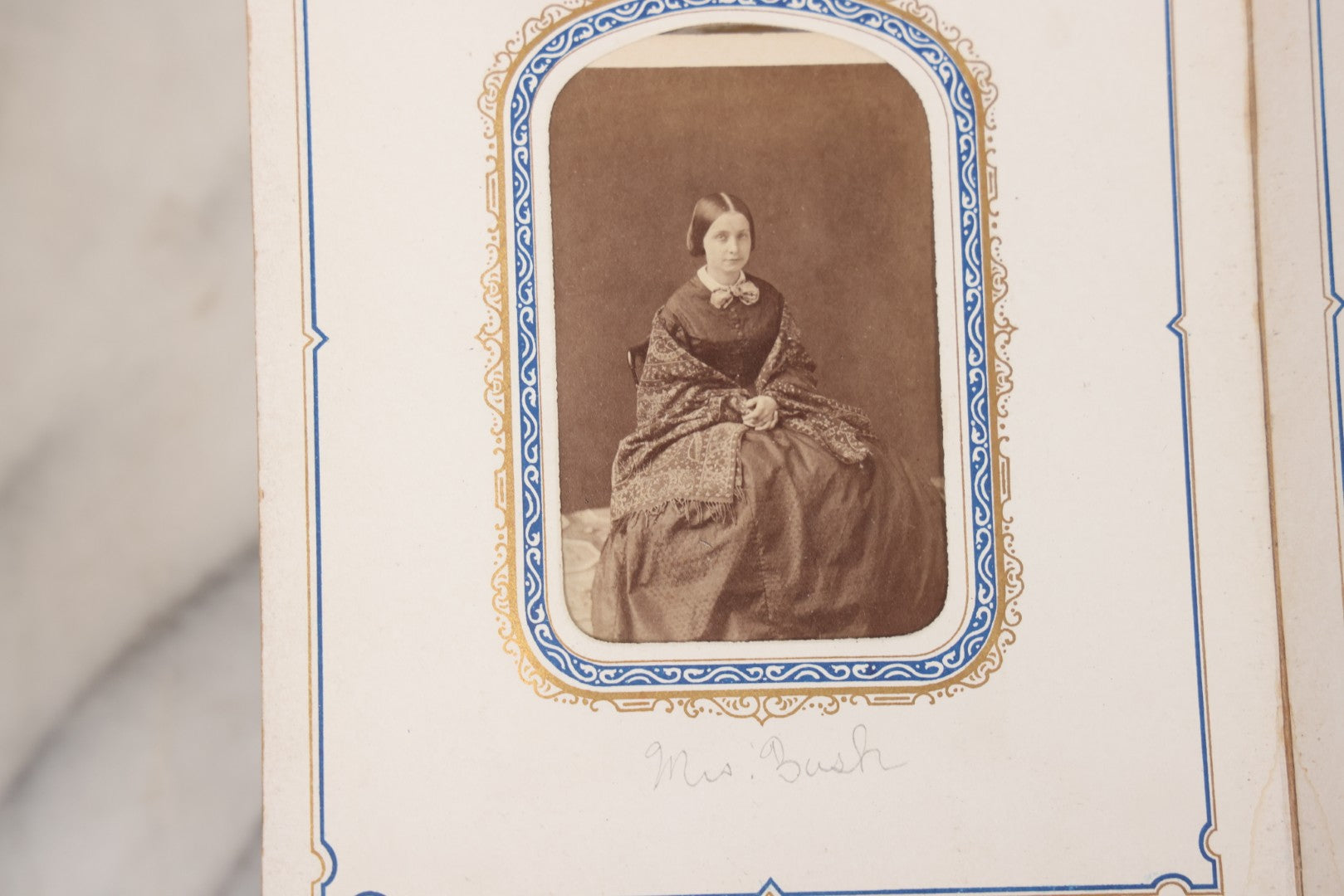 Lot 139 - Antique Portrait Photograph Album With 38 Carte De Visite C.D.V.. Photographs And One Tintype, Many Identified In Pencil
