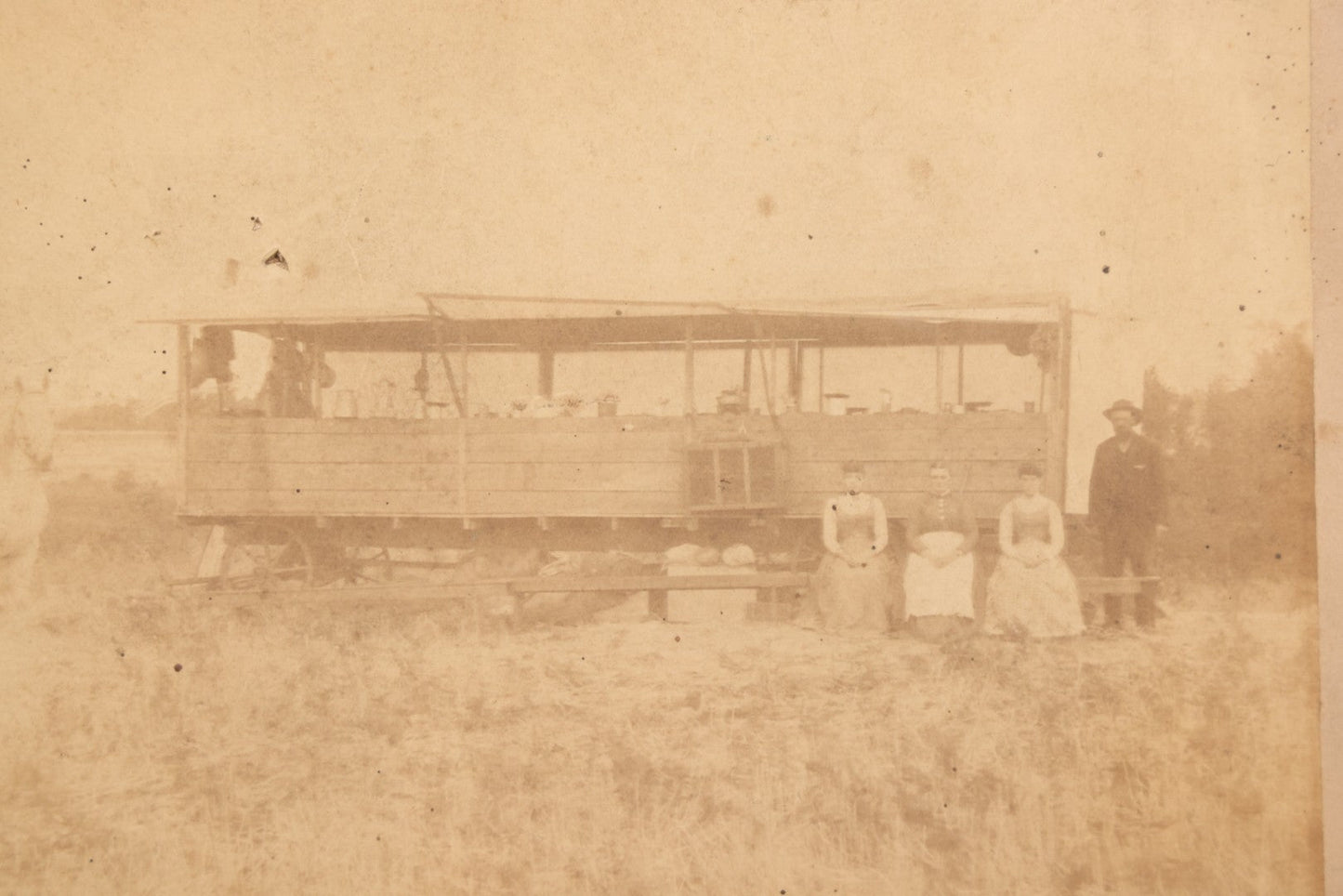 Lot 149 - Trio Of Antique Agricultural Boarded Photographs In Leather Folder Of William F. Mott, Showing Threshing Crew, Grain-Threshing Apparatus, And Hop Yard
