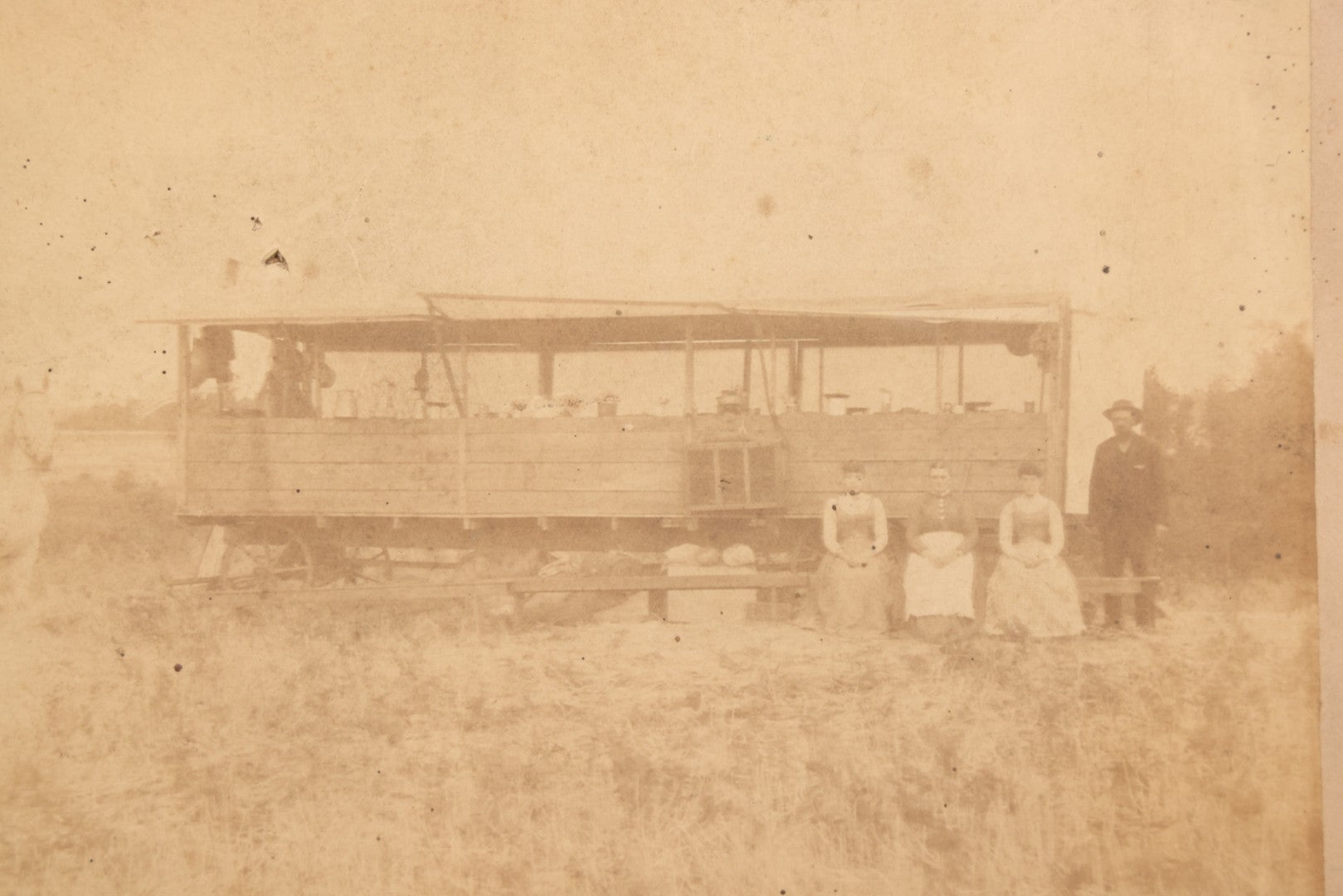 Lot 149 - Trio Of Antique Agricultural Boarded Photographs In Leather Folder Of William F. Mott, Showing Threshing Crew, Grain-Threshing Apparatus, And Hop Yard