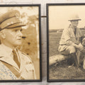 Lot 151 - Pair Of Vintage Military Portrait Photographs In Matching Black Wood Frames, Including Officer With Dog On Log Captioned "A Settin On A Log, Lovin On My Dog" And Portrait Inscribed To Captain James P. Baruly Jr.