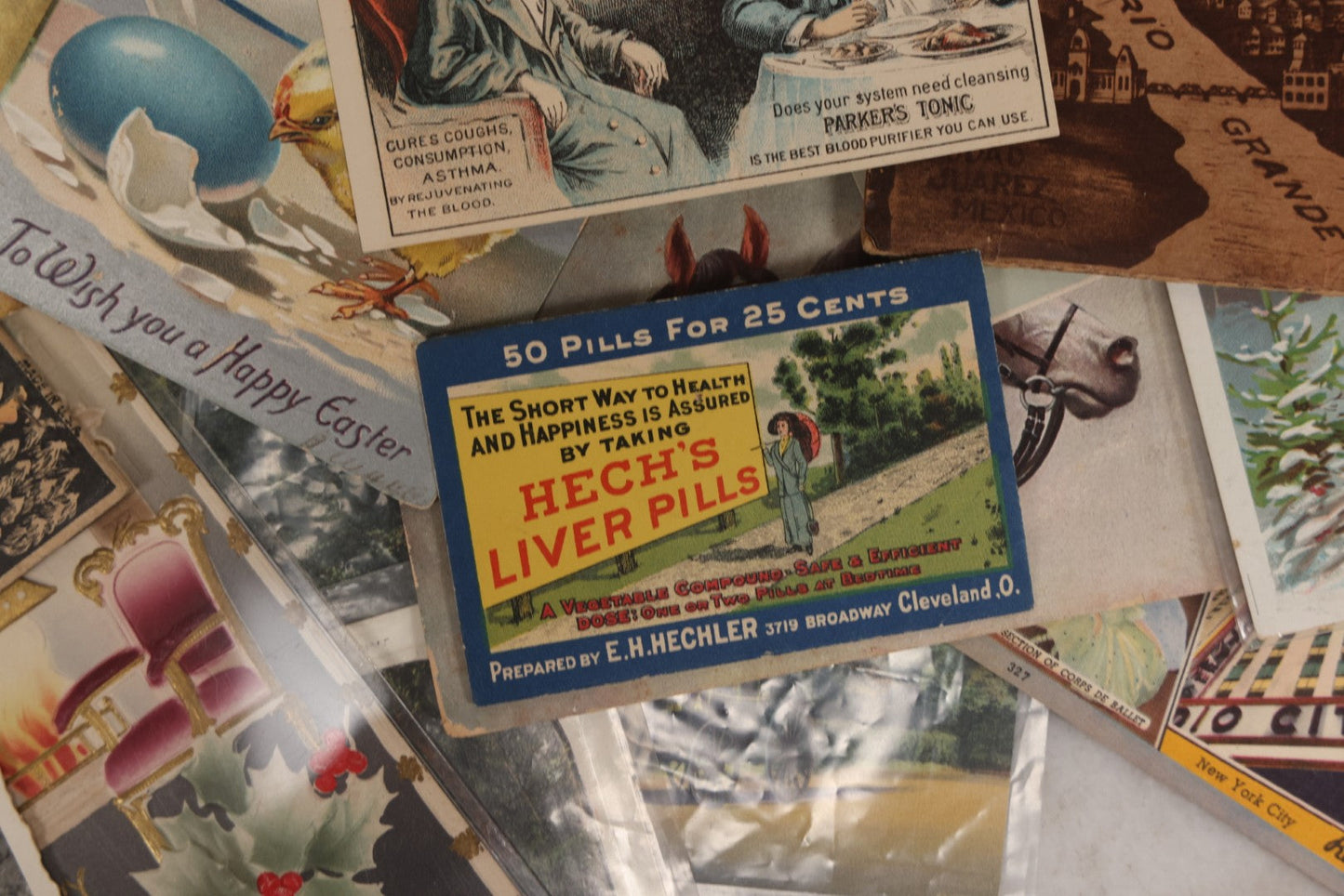 Lot 172 - Grouping Of 20+ Antique And Vintage Postcards And Ephemera Including Holiday Postcards, Sing Sing Prison Cards, Naumkeag Steam Cotton Co. Pamphlet, Salem, Massachusetts Brochure, Trade Cards, And More