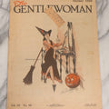 Lot 174 - Antique October 1928 Issue Of The Gentlewoman Magazine With Halloween Cover Of Woman Dressed As Witch Doing Her Makeup Beside A Jack-O-Lantern J.O.L., Copyrighted 1928 W. J. Thompson Company Inc., New York