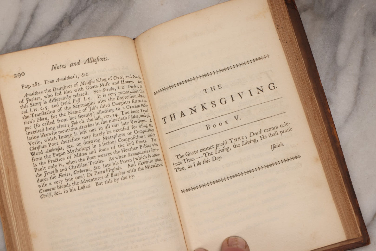 Lot 190 - “Thompson's Poems” Antique Poetry Book By William Thompson, Printed At Oxford At The Theatre, 1757, With Engraved Designs After Poems, Note Missing Cover