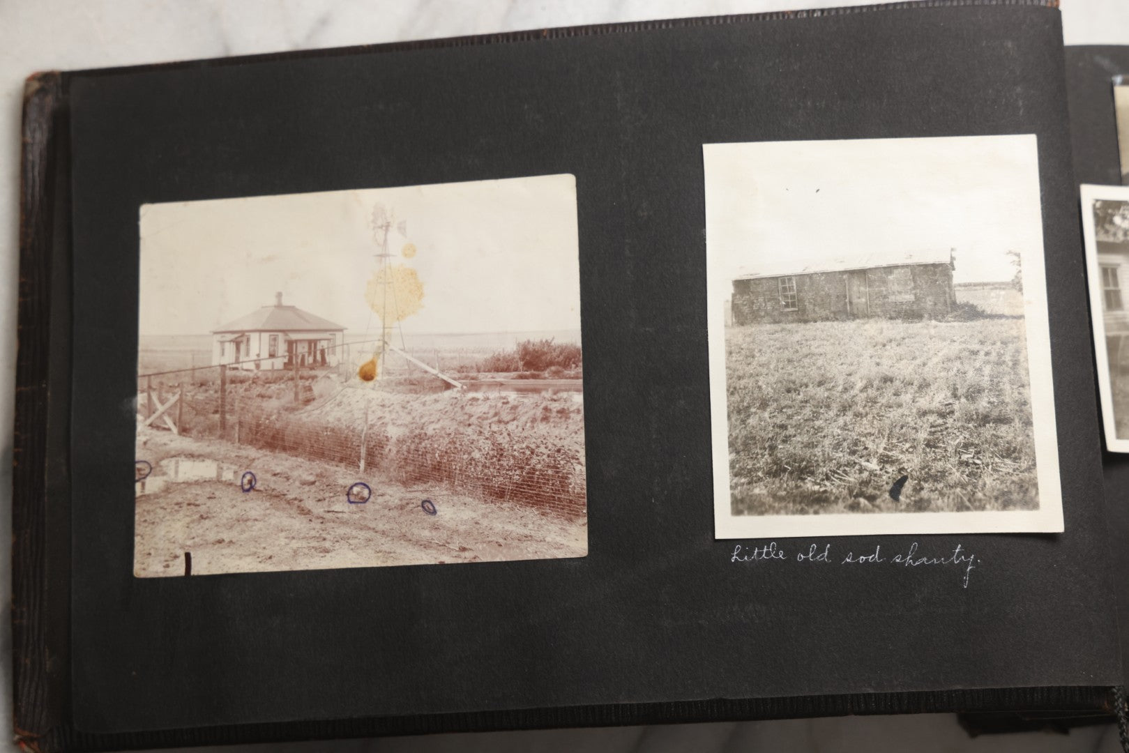 Lot 025 - Antique Snapshot Photo Album Gifted To Zella On Christmas 1916 With 1750+ Photos Of Midwest And Western Scenes Including Telluride & Greeley Colorado, Farm Life, Animals, Automobiles, Oil Wells, Early Aviation, And WWI Soldiers, 1916–1920