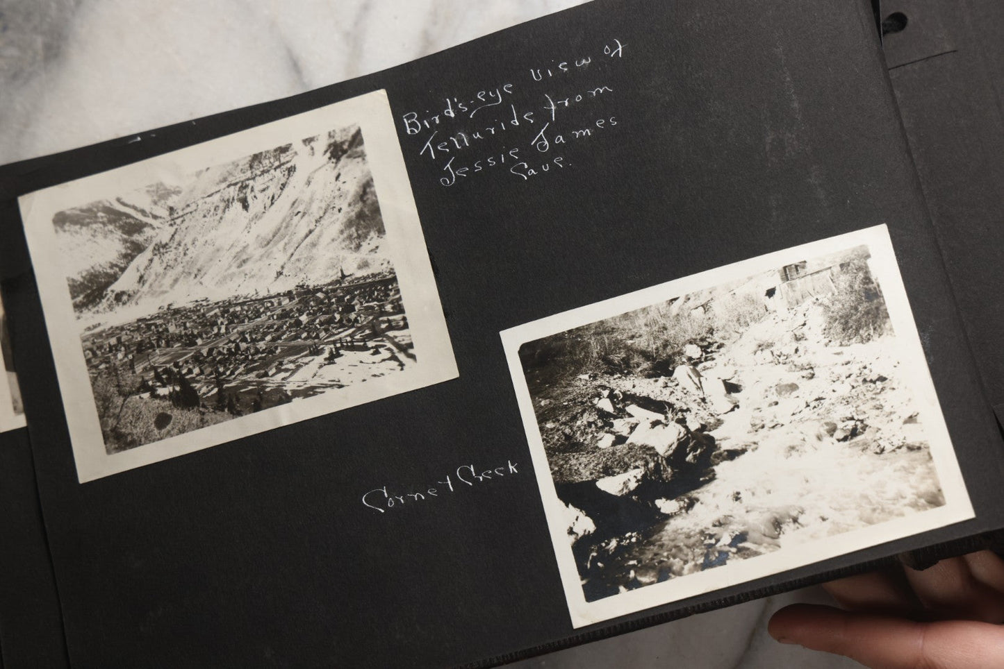 Lot 025 - Antique Snapshot Photo Album Gifted To Zella On Christmas 1916 With 1750+ Photos Of Midwest And Western Scenes Including Telluride & Greeley Colorado, Farm Life, Animals, Automobiles, Oil Wells, Early Aviation, And WWI Soldiers, 1916–1920