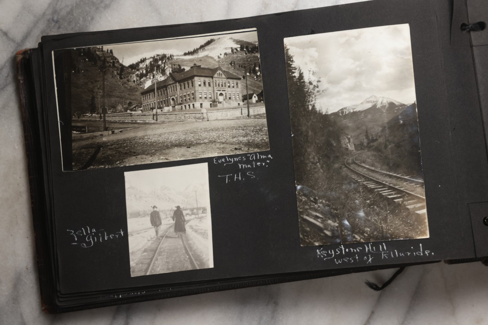 Lot 025 - Antique Snapshot Photo Album Gifted To Zella On Christmas 1916 With 1750+ Photos Of Midwest And Western Scenes Including Telluride & Greeley Colorado, Farm Life, Animals, Automobiles, Oil Wells, Early Aviation, And WWI Soldiers, 1916–1920