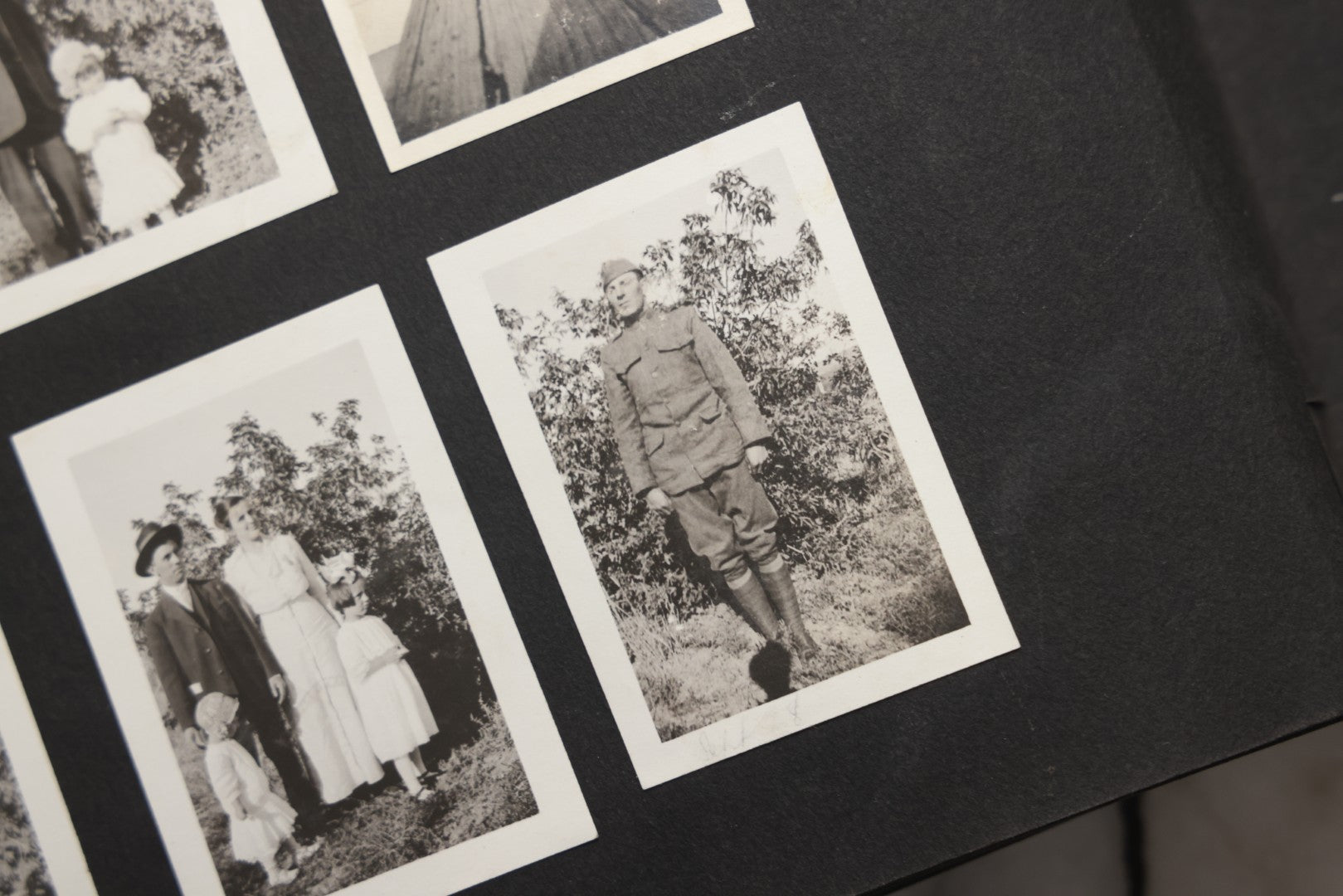 Lot 025 - Antique Snapshot Photo Album Gifted To Zella On Christmas 1916 With 1750+ Photos Of Midwest And Western Scenes Including Telluride & Greeley Colorado, Farm Life, Animals, Automobiles, Oil Wells, Early Aviation, And WWI Soldiers, 1916–1920