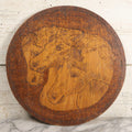 Lot 040 - Antique Pyrography Wood Plaque After J.F. Herring's "Pharaoh's Horses," 18" Diameter