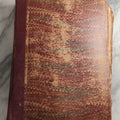 Lot 081 - Antique Marbled Paper Scrapbook Album With Board And Fabric Binding, England, Holland, France, European Travel Ephemera, Two Spreads Homemade Herbarium, Circa 1899