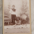Lot 113 - Antique Cabinet Card Photograph Of Young Boy With Large St. Bernard–Type Farm Dog, Photographed By Howard, Fitchburg, Massachusetts