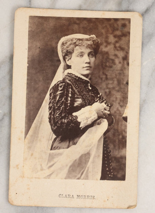 Lot 134 - Antique Cabinet Card Photograph Of Stage Actress Clara Morris (1846–1925), Canadian-American Performer Of The Victorian Era