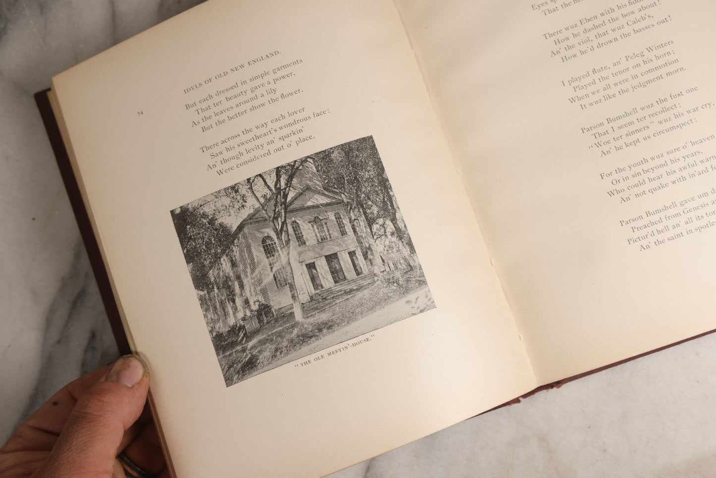 Lot 158 - "Idyls Of Old New England" Antique Poetry Book By Clarence Hawkes, Illustrated By R. Lionel De Lisser And Bessie W. Bell, Published By Picturesque Publishing Co., Northampton, Massachusetts, 1897