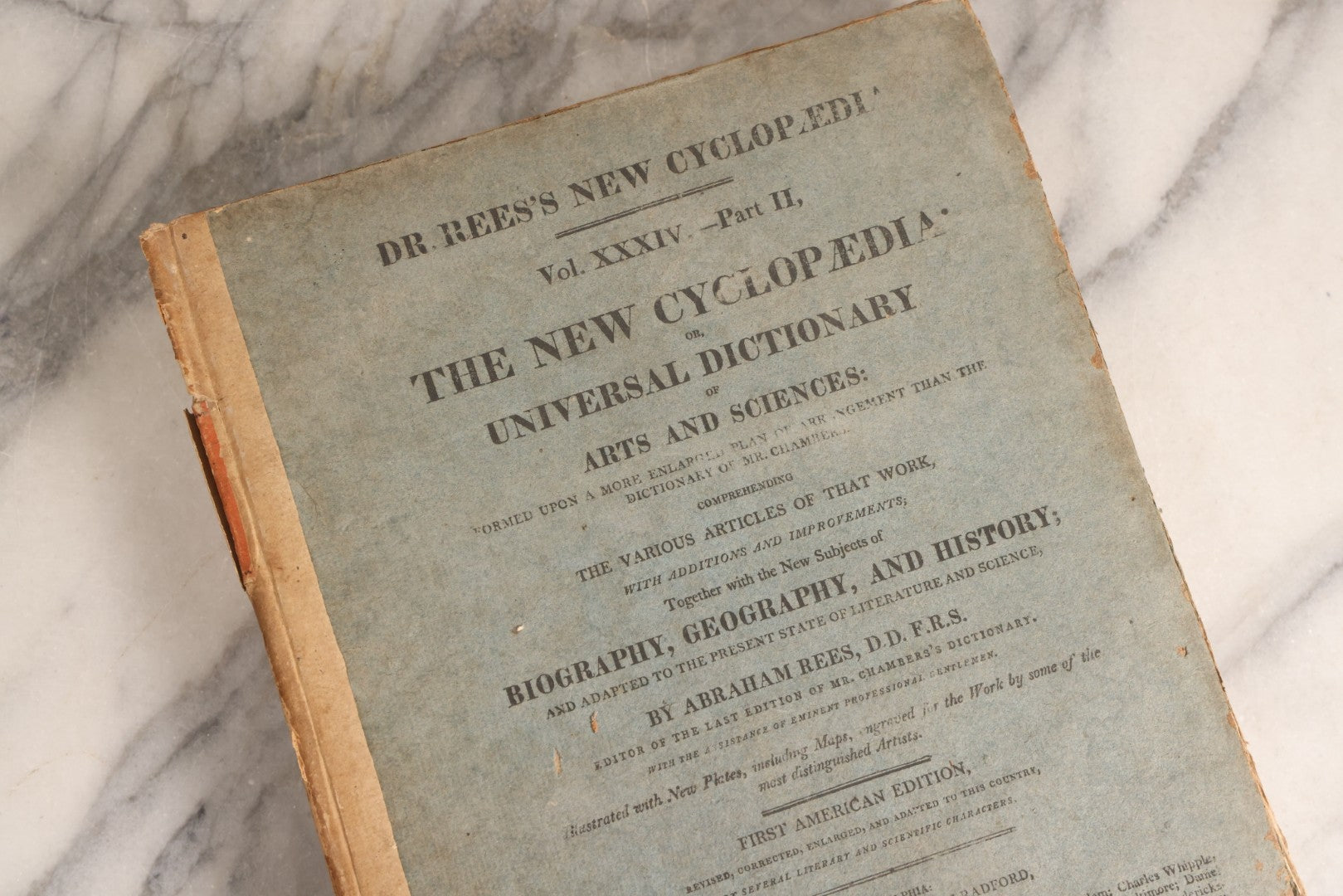 Lot 168 - "Dr. Rees's New Cyclopedia, The New Cyclopedia Or Universal Dictionary" Antique Reference Book, Volume XXXIV Part II, Siu To Sparaxis, Published 1816
