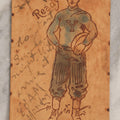 Lot 177 - Antique Walla Walla, Washington Leather Postcard With Pyrography Illustration Of Football Player, Hand-Painted, Postmarked 1906